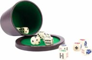 Zestaw do gry w kości KUBEK TACKA KOŚCI POKEROWE 5sztuk i OCZKOWE 5 sztuk