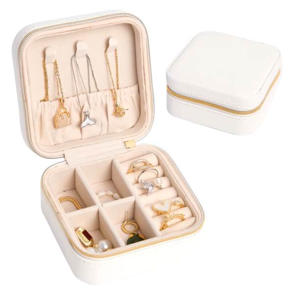 PUDEŁKO NA BIŻUTERIĘ MAŁA SZKATUŁKA ETUI KUFEREK, ORGANIZER kolor biały