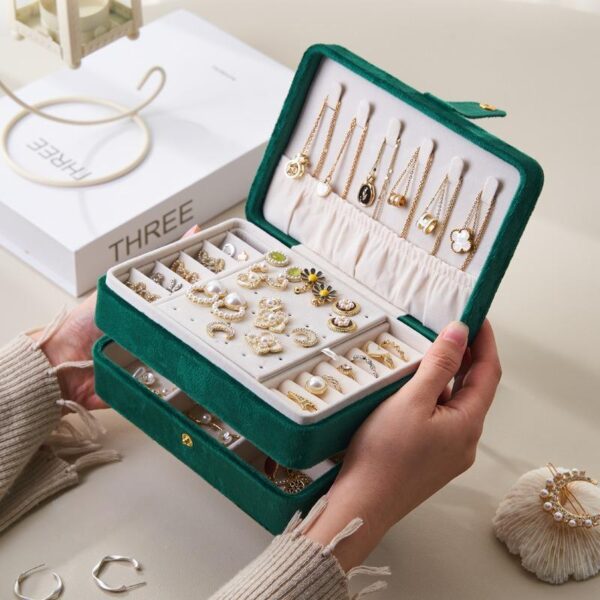 PUDEŁKO NA BIŻUTERIĘ DUŻA SZKATUŁKA ETUI KUFEREK, ORGANIZER kolor zielony