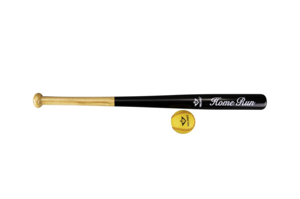ZESTAW BASEBALL Drewniany kij baseballowy 71 cm + piłka w zestawie