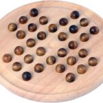 Gra Planszowa Drewniany Soliter Klasyczny 33polowy zestaw 24cm - Warcaby