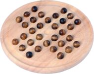 Gra Planszowa Drewniany Soliter Klasyczny 33polowy zestaw 24cm - Warcaby