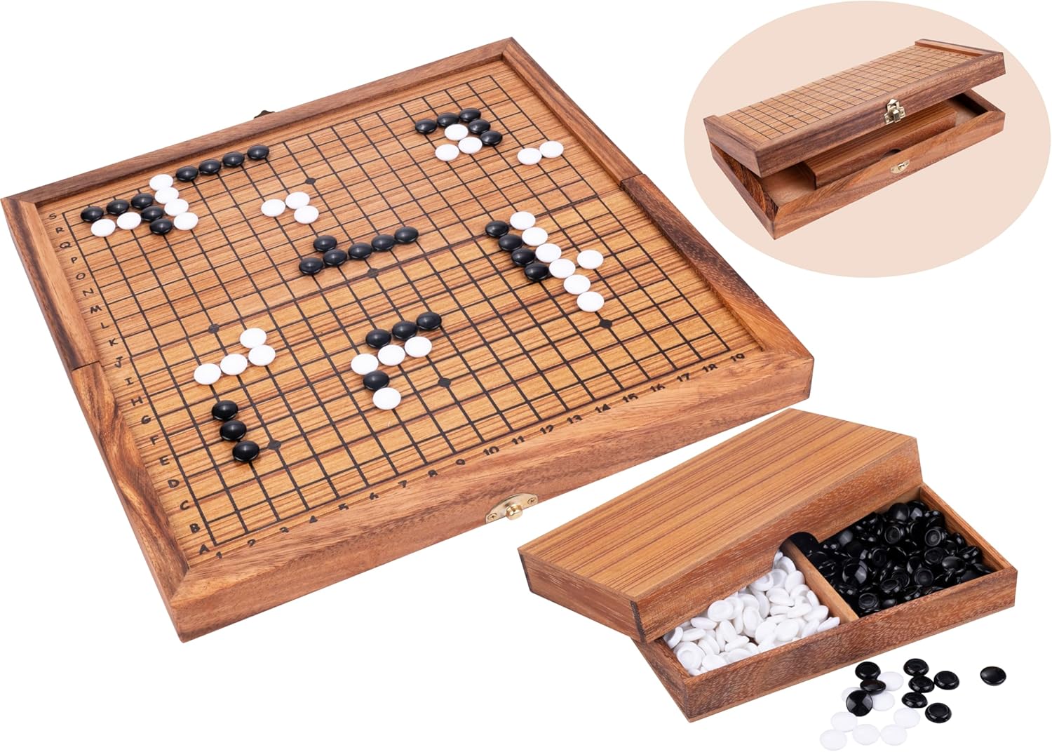 Drewniana Gra Go Strategia jak Othello Eco Zestaw 31 cm  2 Graczy