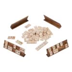 Drewniana gra kafelkowa Rummy| zasady jak Rummikub 2–4 graczy, pudełko