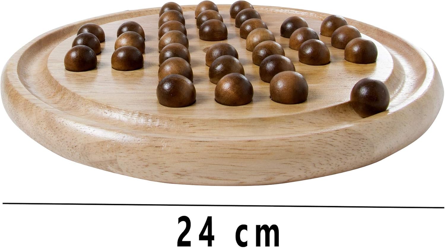Gra Planszowa Drewniany Soliter Klasyczny 33polowy zestaw 24cm - Warcaby