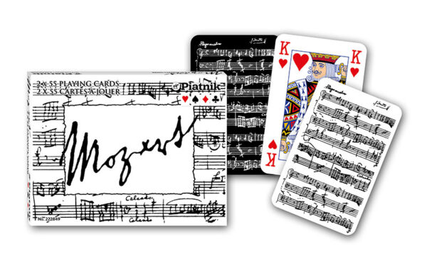 Karty PIATNIK 2 Talie Mozart Black and White Gra w Karty