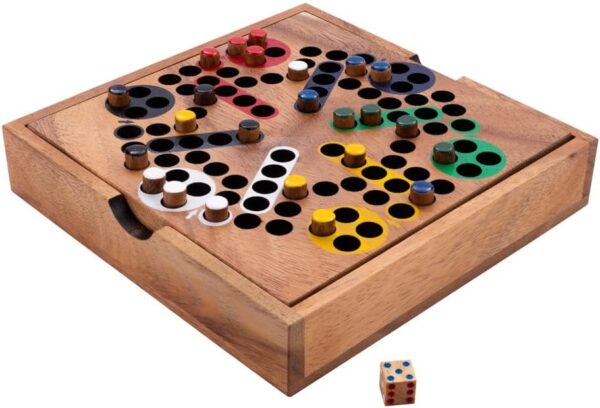 CHIŃCZYK Ludo Drewniane TRADYCYJNA Gra Rodzinna 2–6 graczy Eco Box