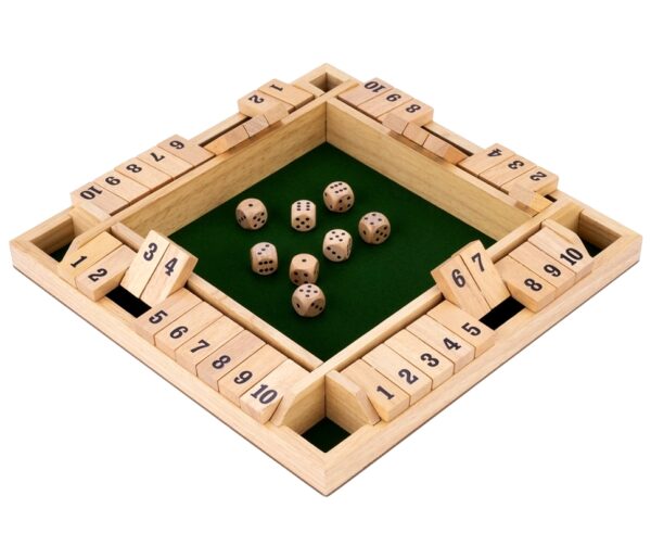 SHUT THE BOX || gra drewniana 29×29×3,5 cm || instrukcja PL
