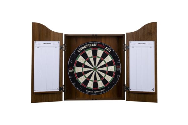 DARTS tarcza+rzutki sizalowa w szafce kolor BRĄZ