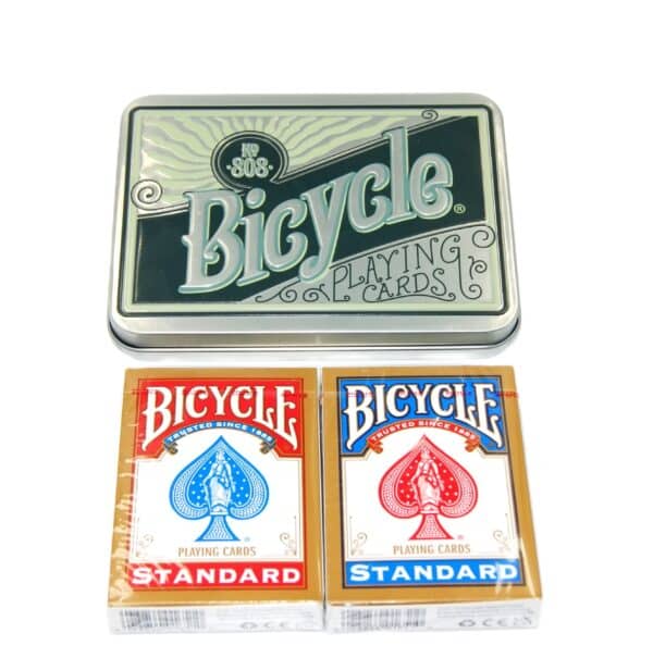 Karty Bicycle Standard 2 talie w metalowej puszce – elegancki prezent dla miłośnika kart