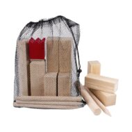 KUBB Gra Wikingów Drewniana KRÓL 30cm Ogrodowa Gra Zręcznościowa z Workiem - obrazek 6