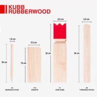 KUBB Gra Wikingów Drewniana KRÓL 30cm Ogrodowa Gra Zręcznościowa z Workiem - obrazek 3