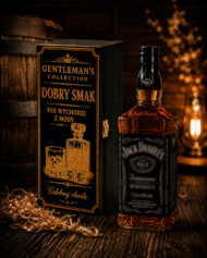Drewniana skrzynka na Whisky-czarna, grawer „Gentleman's Collection” - obrazek 2