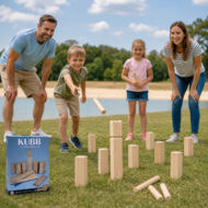 KUBB Gra Wikingów Drewniana Gra Ogrodowa Plenerowa Rodzinna Zestaw - obrazek 2